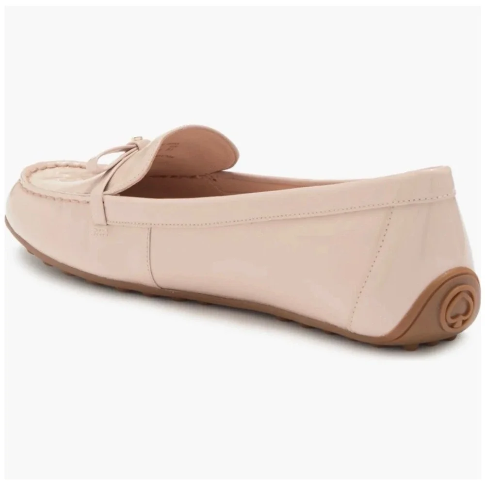 Kate Spade Danika Loafers Womens 8B Pink Patent Leather Bow Driving Shoes Preppy